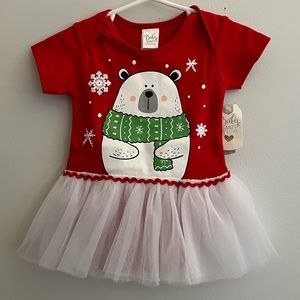 Baby Ganz Collection Winter Polar Bear Tutu One Piece  0-6 Months NWT
